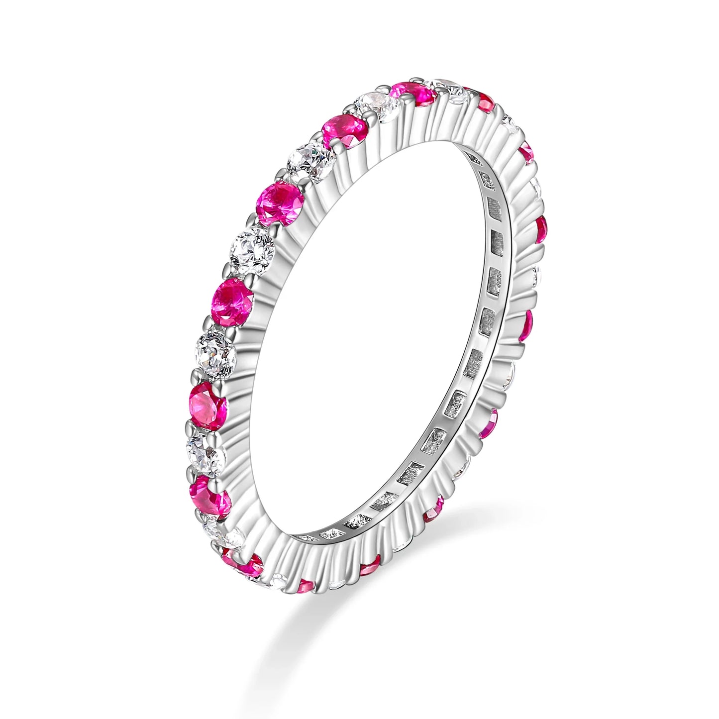 Monkton S925 Sterling Silver Thin Stackable Sapphire Rings for Women Sparkling Wedding Engagement Jewelry Set Кольца