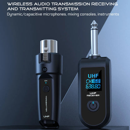Wireless Microphone Converter XLR or 6.5 Transmitter and Receiver Microphone Wireless System for Dynamic Microphone