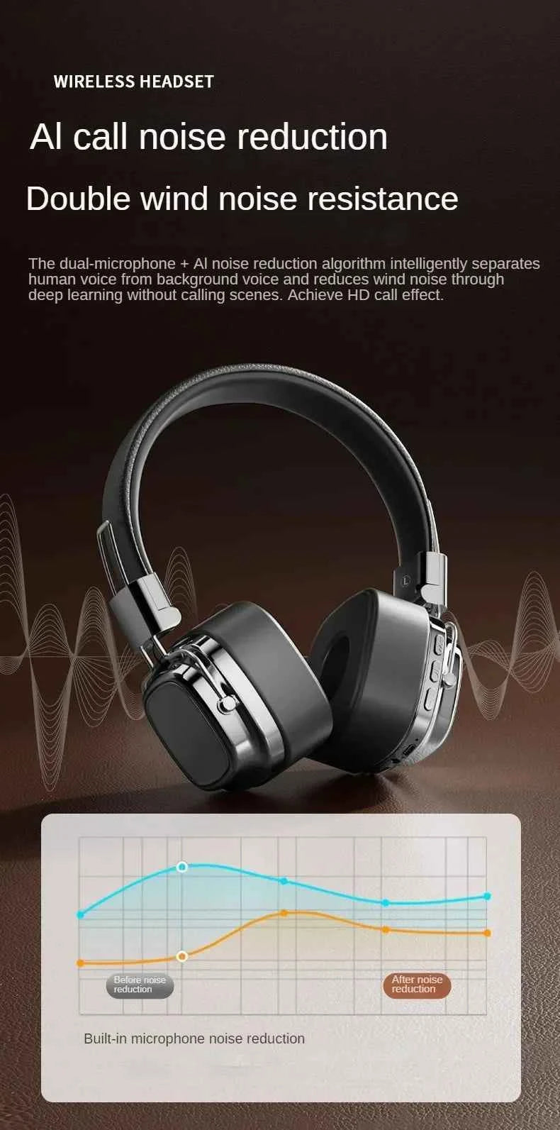 2025 New Retro On Ear Headphones Wireless Bluetooth Headsets DJ Stereo Sounds Bluetooth 5.3 Foldable Headset Gamer Choice