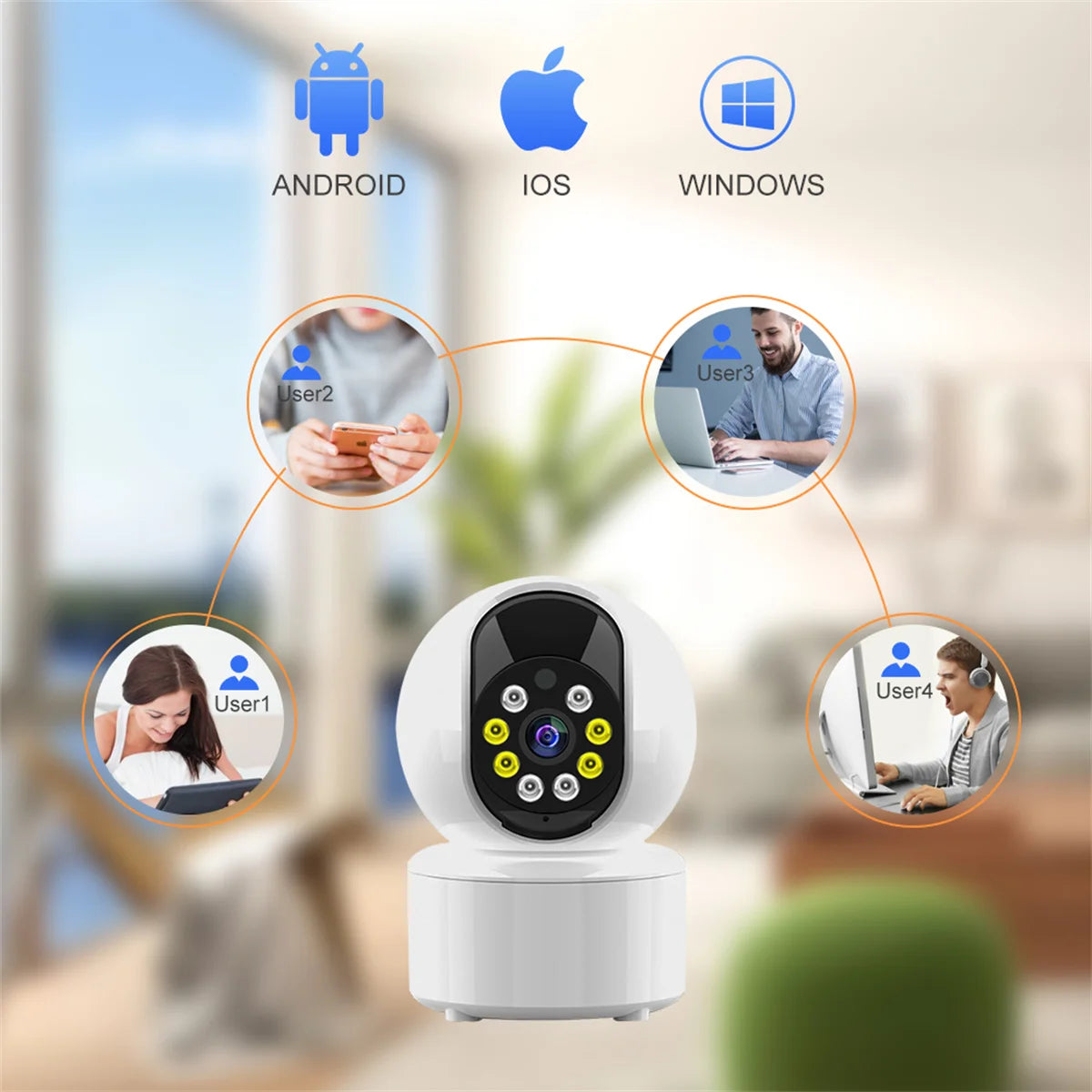 4K Smart WiFi IP Camera Indoor Wireless Security Baby Monitor Supports Two-way Audio Color Night Vision Home Surveillance Camera - AMULET RING STORE