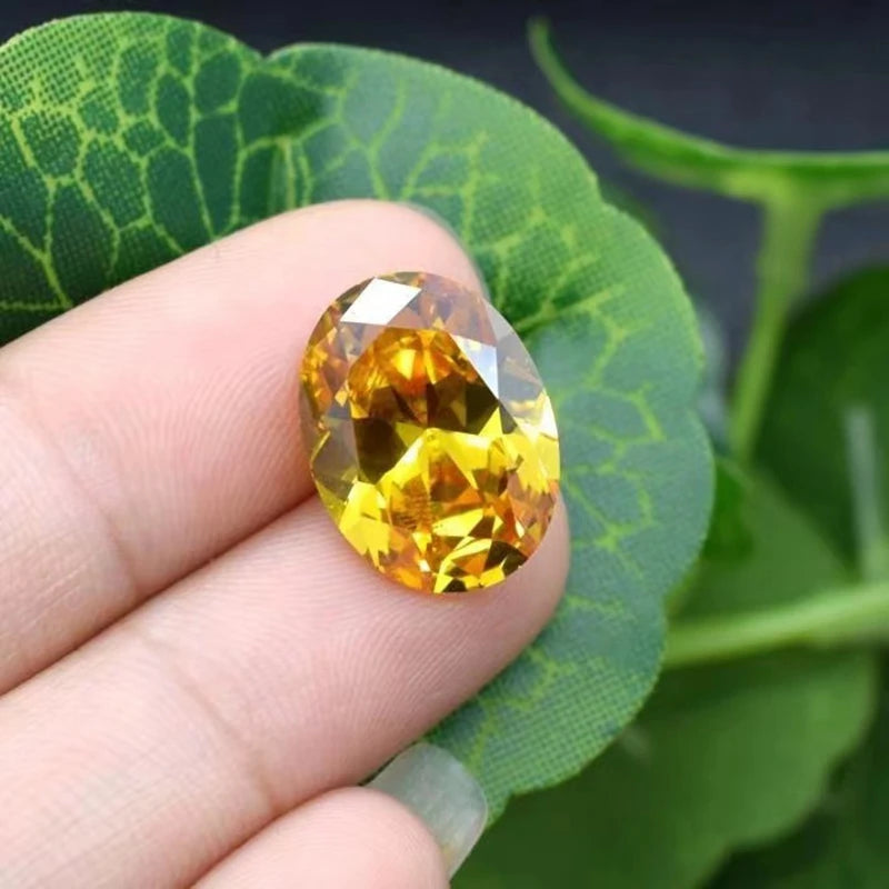 Box Set Large Yellow Sapphire 13x18mm 15.0Ct Unheated Oval Shape Natural VVS Loose Gemstone For Jewelry Making - AMULET RING STORE