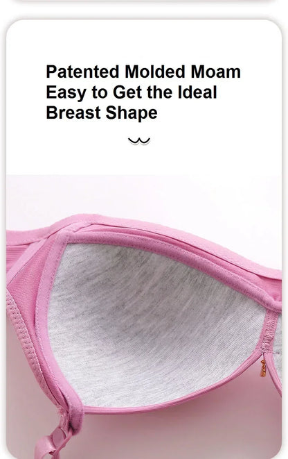 Gathered Side Collection Lifting Underwear Breasts Brassiere Large Size Bra Full Cup Underwear Brassiere No Steel Ring Bra - AMULET RING STORE