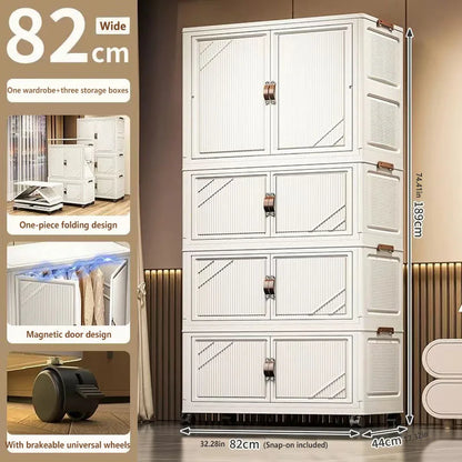 Multi-specification Multifunction White Folding Storage Cabinet Large Capacity Dustproof Wardrobe Storage Box - AMULET RING STORE