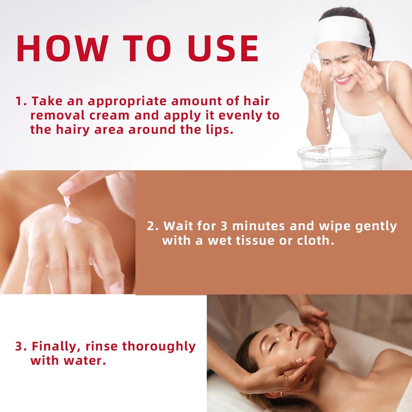 3 Minutes Fast Hair Removal Cream Painless Hair Growth Inhibitor Lip Face Arm Armpit Leg Permanent Depilatory for Men Women Care - AMULET RING STORE