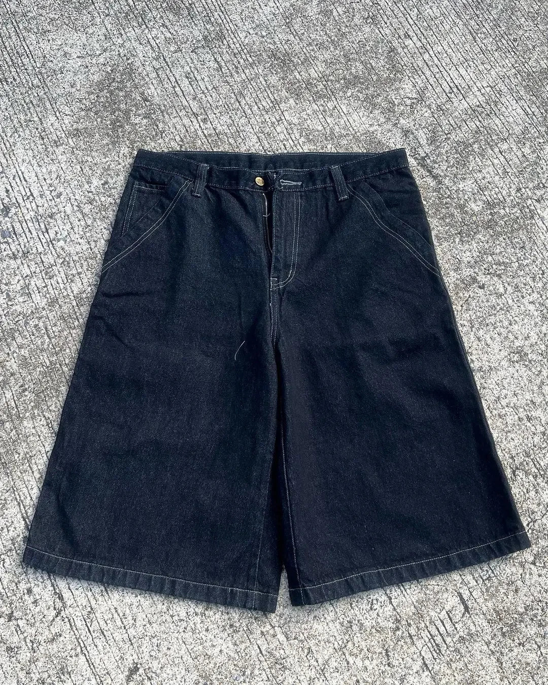 2025 American Vintage Old Baggy Slim Machete Denim Shorts Female Y2K Harajuku Hot Girl Washed Hole Denim Cropped Pants Tide - AMULET RING STORE