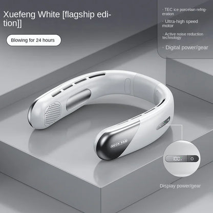 Portable Neck Fan 10000mAh Mini Bladeless Silent Neckband Fan USB Rechargeable 3 Speeds Mute Wireless Electric Neck Cooler Fans