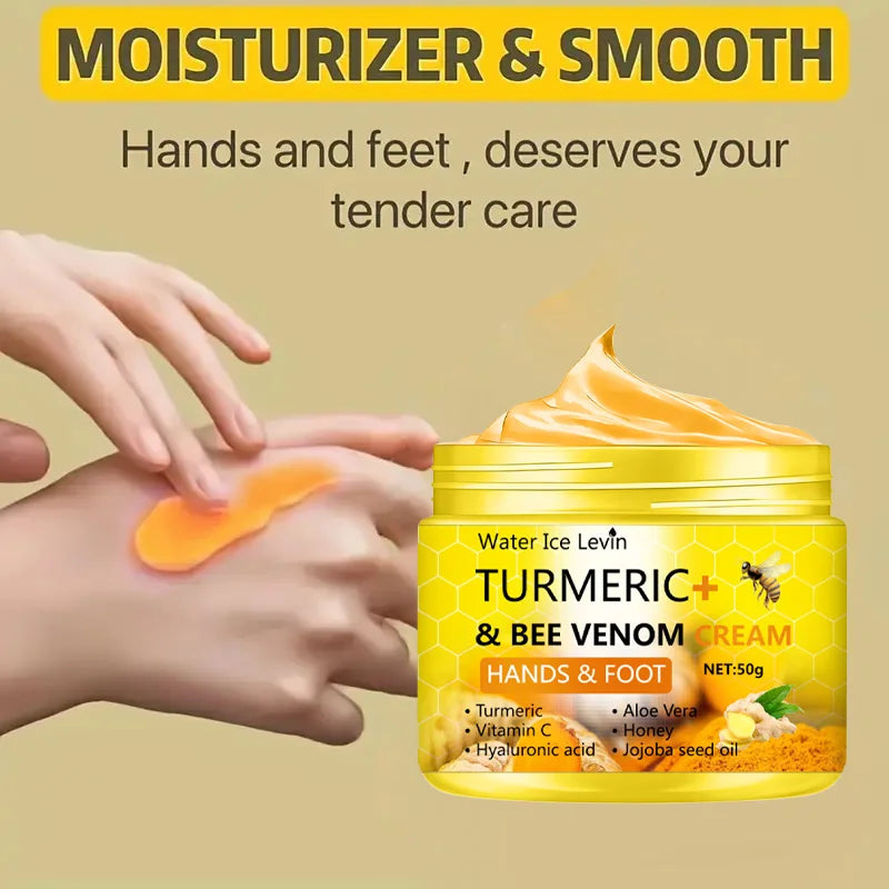 Turmeric Bee Venom Anti-Drying Crack Foot Cream Hand Cracked Repair Skin Removal Care Cream Dead Feet Hand Skin 50g - AMULET RING STORE