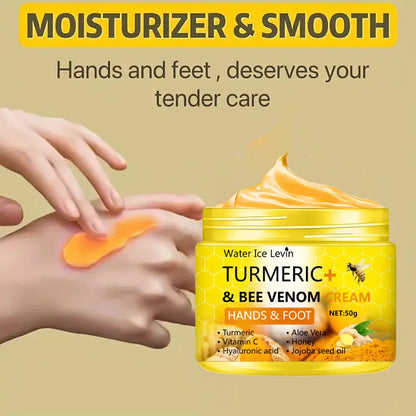 Turmeric Bee Venom Anti-Drying Crack Foot Cream Hand Cracked Repair Skin Removal Care Cream Dead Feet Hand Skin 50g - AMULET RING STORE