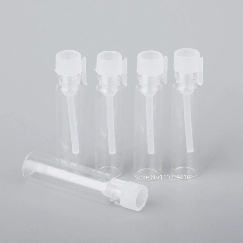 Glass Dropper Bottle Transparent Mini 1ml 2ml Stick Essential Oil with Inner Stopper Sample Trial Use Perfume Sub Bottles Empty - AMULET RING STORE