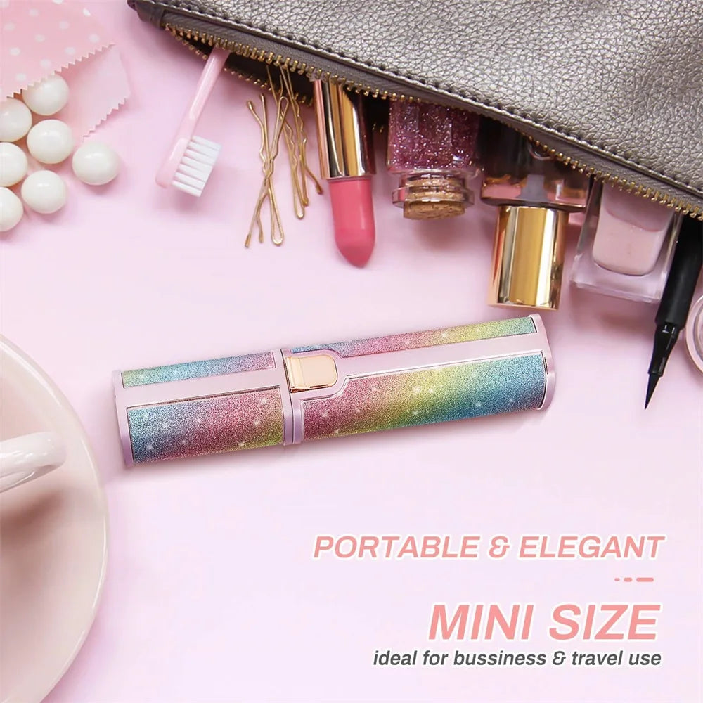 2 In1 Electric Eyebrow Trimmer Painless Eye Brow Mini Shaver Razors Portable Facial Hair Remover Women Built-in LED Light - AMULET RING STORE