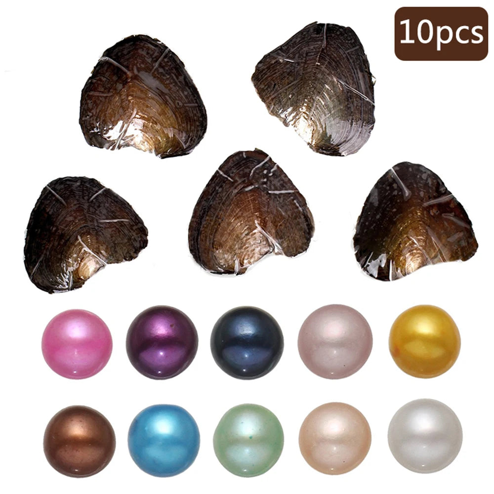 7-8MM AA+ Single Pearl Vacuum-pack Oyster Beautiful & Interesting Nature Gifts Cultivate High-quality Pearls 10PCs/Lot