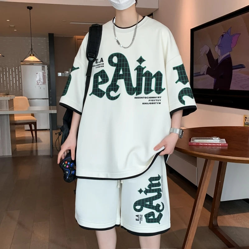 Youth Fashion Short Sleeve T-Shirt Shorts Summer Tracksuit