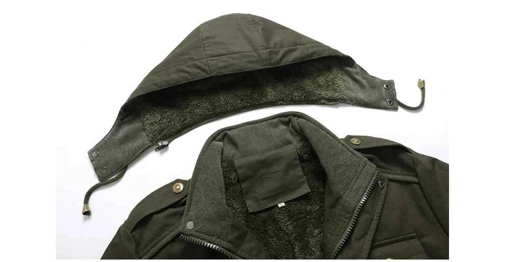 Winter Men's Warm Padded Jackets Fashion Men Fleece Lined Thermal Hooded Coats Men Mountain Ski Windbreaker Jackets Clothing