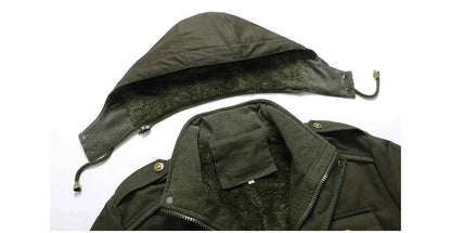 Winter Men's Warm Padded Jackets Fashion Men Fleece Lined Thermal Hooded Coats Men Mountain Ski Windbreaker Jackets Clothing