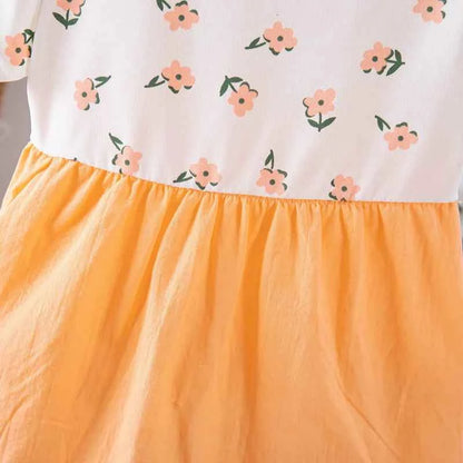 (0-3 Years) Cute Summer Baby Girls Dress Short Sleeve Flower Child Dress Peter Pan Collar Cool Princess Dress