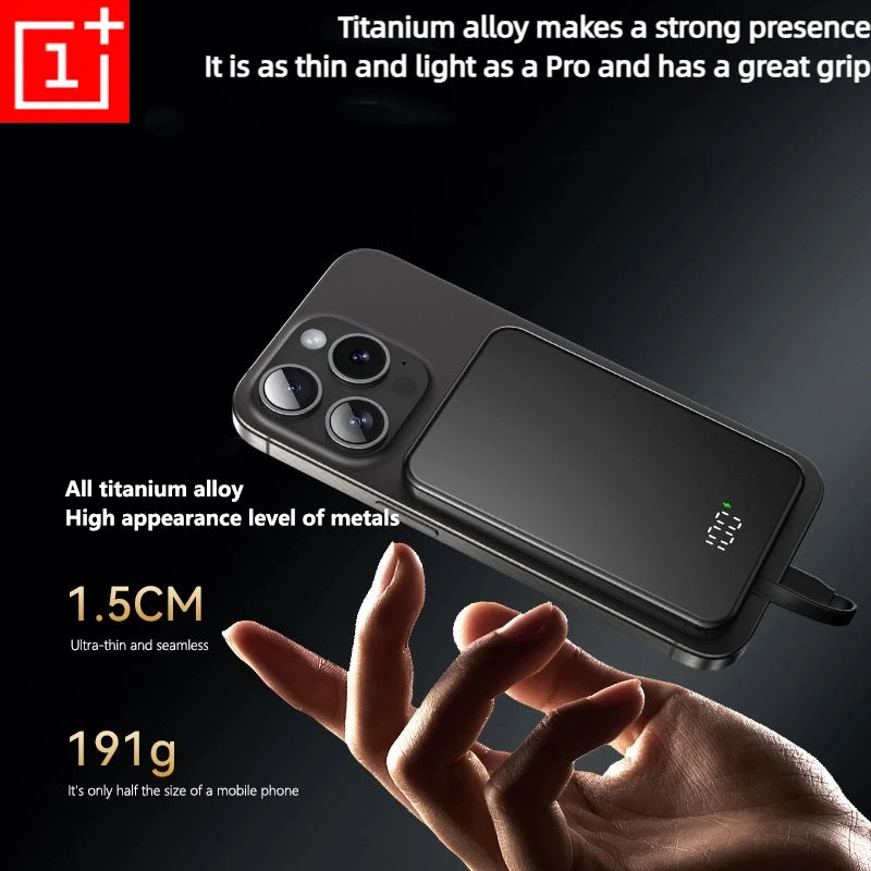 ONEPLUS 10000mAh Wireless Magnetic Power Bank Super Fast Charging Real Large Capacity Portable Battery Charger For iPhone Huawei - AMULET RING STORE