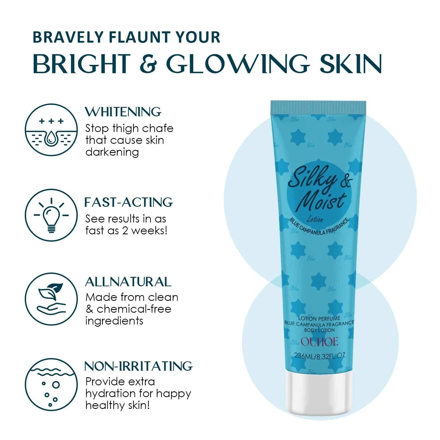 OUHOE Silky&Moist Lotion Body Lightening Armpit Knee Joint Dark Moisturizing Skin Whitening Body Beauty Care