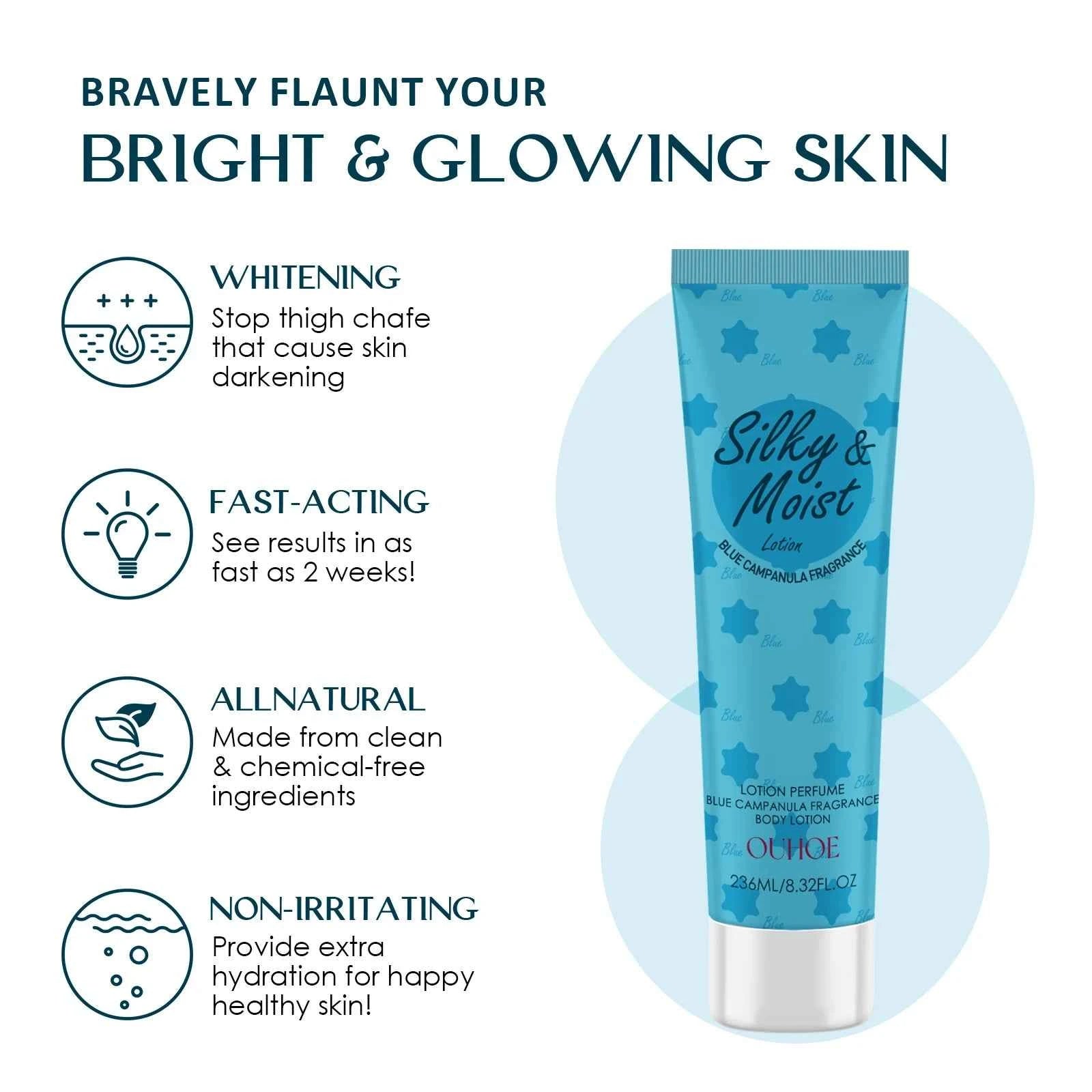 OUHOE Silky&Moist Lotion Body Lightening Armpit Knee Joint Dark Moisturizing Skin Whitening Body Beauty Care