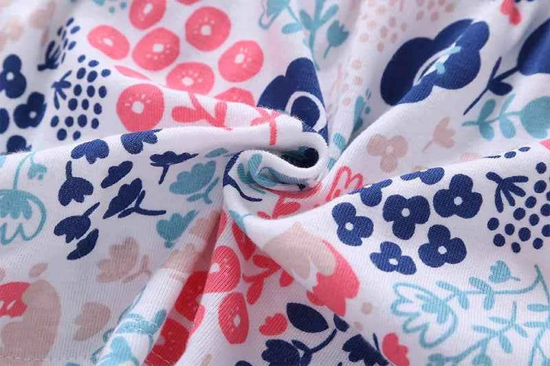 Infant Baby Girls Bodysuit Dress Cotton Floral Baby Girls Long-Sleeved Coat+Short SLeeve Dress 2Pieces Baby Girls Clothes sets