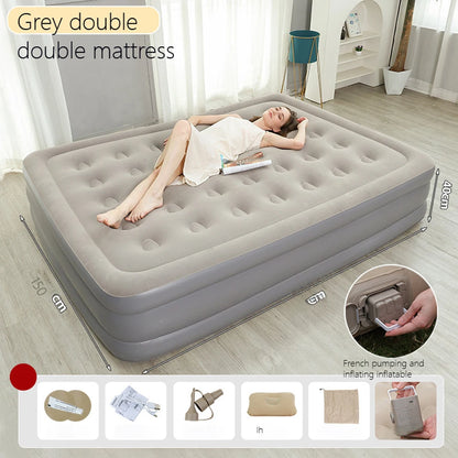 2 Persons Inflatable Mattress Indoor Outdoor Air Cushion 48cm High Bed