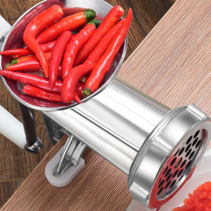 Manual Meat Grinder Aluminum Powerful Home Sausage Stuffer Filler Hand Crank Mincer Vegetable Chopper Pepper Kitchen Supplies - AMULET RING STORE