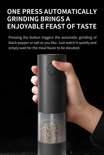 1/2PCS Electric Salt And Pepper Grinder with LED Light Gravity Sensing Adjustable Spice Mills Cordless Automatic Kitchen Gadget - AMULET RING STORE