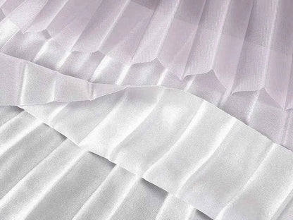 2023 Summer Tulle Mesh Gradient Skirt High-end High Waist Long Skirt Elegant Evening Party Sexy A-line Pleated Skirts Women Boho