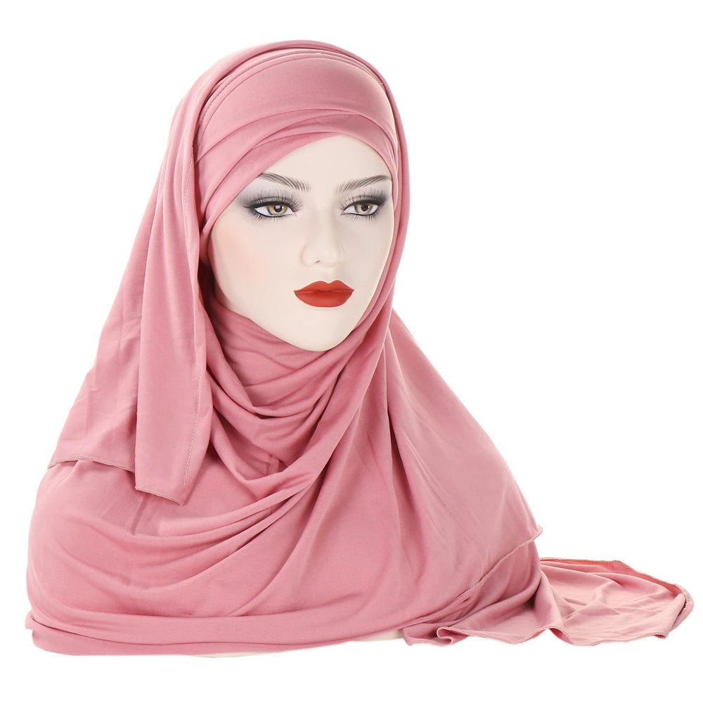 Milk Silk Muslim Cap Plain Islamic Scarf Head Wraps Headband Underscarf Turban Hats Malaysia Baotou Caps Instant Amira Hijabs - AMULET RING STORE