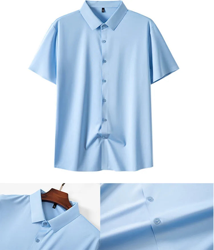 Men's Summer Business Shirt - Short Sleeve Wrinkle Free