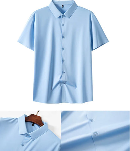 Men's Summer Business Shirt - Short Sleeve Wrinkle Free