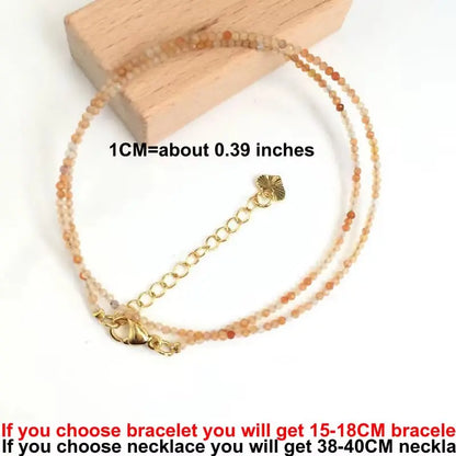 Fashion 2-3mm Faceted stone beads Necklace bracelet Pink Quartz Crystal zircon amethyst Choker Men Female Jewelry Party Gift - AMULET RING STORE