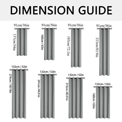 2pcs Modern 100% Blackout Curtain with Coated Lining, Solid Window Curains for Bedroom, Living Room, Dining Room, Home Decor - AMULET RING STORE