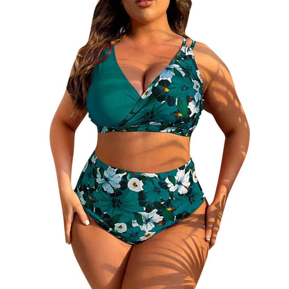 2024 New Plus Size Bikini Sets For Women Swimsuit Large Bathing Suits Two-Piece High Waist Push Up Bikini Set Sexy Separate