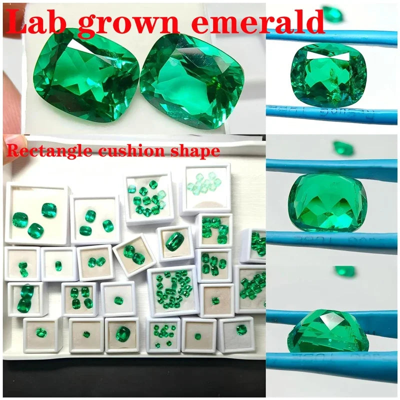 emerald Cut Lab Grown Columbia Emerald Natural color for DIY Jewelry Making Materials with Certificate Factory Wholesale price