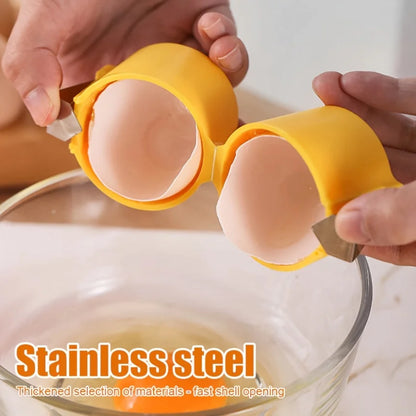 3pcs Stainless Steel Eggshell Separator - Quick Peel & Yolk Splitter, Durable Kitchen Baking Essential with Easy-Grip