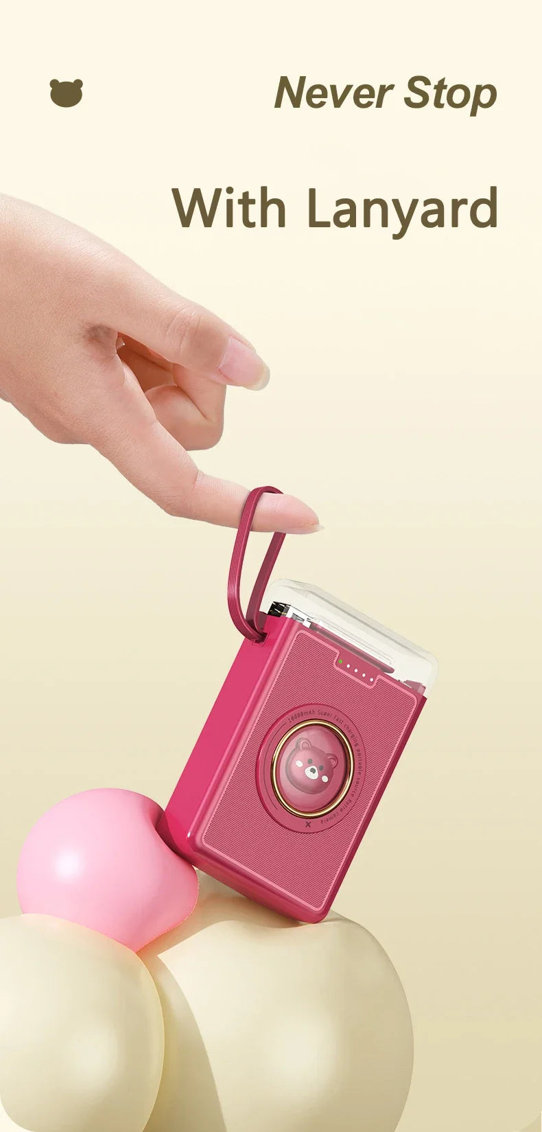 Mini Power Bank 20000mAh Cute Pet Cartoon Portable Charger Powerbank for IPhone Samsung Huawei Xiaomi External Spare Battery