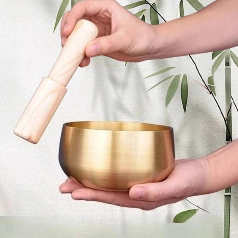 Copper Singing Bowl Buddhism Meditation Sound Healing Sound Bowls Tibetan Original Nepal Singing Bowl Yoga Musical Instruments - AMULET RING STORE
