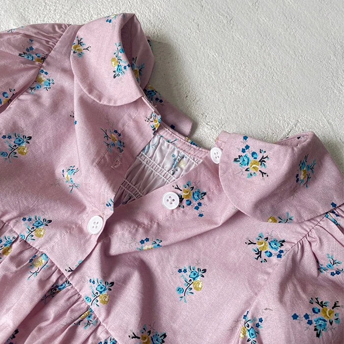 2024 New Autumn 0-3Yrs Kids Princess Dress Baby Bodysuits Long Sleeved Cotton Print Infant Baby Girls Party Dress Sister Clothes