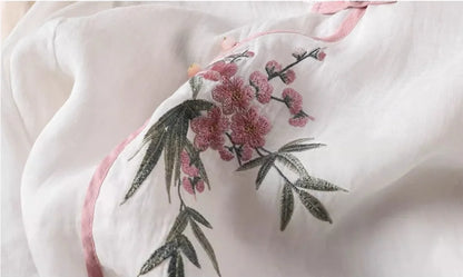 Casual Loose Blouse Shirt Women Clothes Summer Cotton Linen Ladies Tops Tee Blusas Vintage Embroidery Woman Shirt Camiseta Mujer