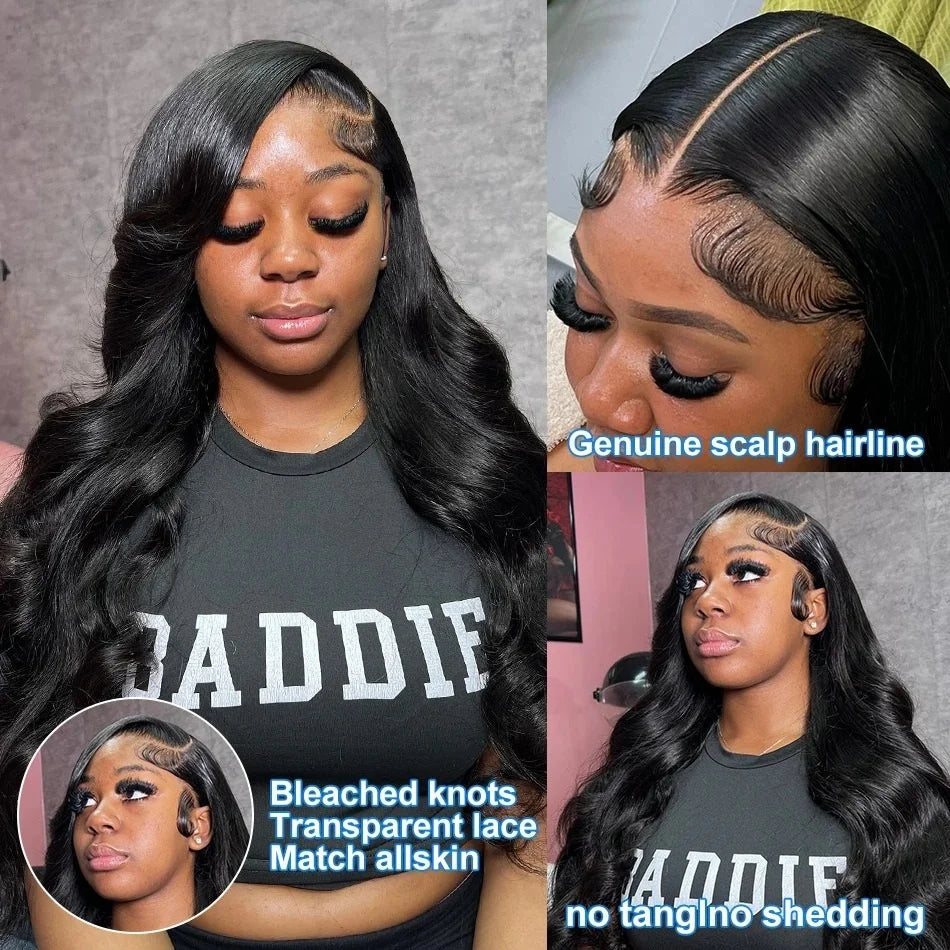 40 Inch Body Wave 13x6 HD Lace Frontal Wigs Human Hair Wig 13x4 360 Hd Lace Front Wig For Black Women Pre Plucked Brazilian Hair
