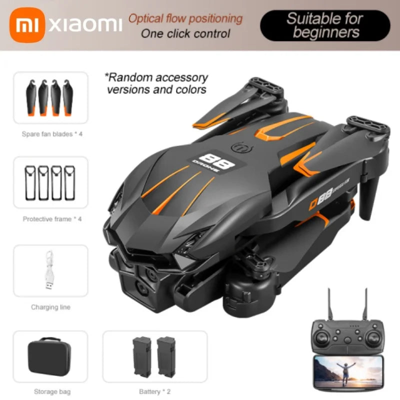 Xiaomi D88 Drone HD Dual Camera 3 Battery Professional Aerial Photography Optical Flow Hovering Gesture Shooting Folding Drone