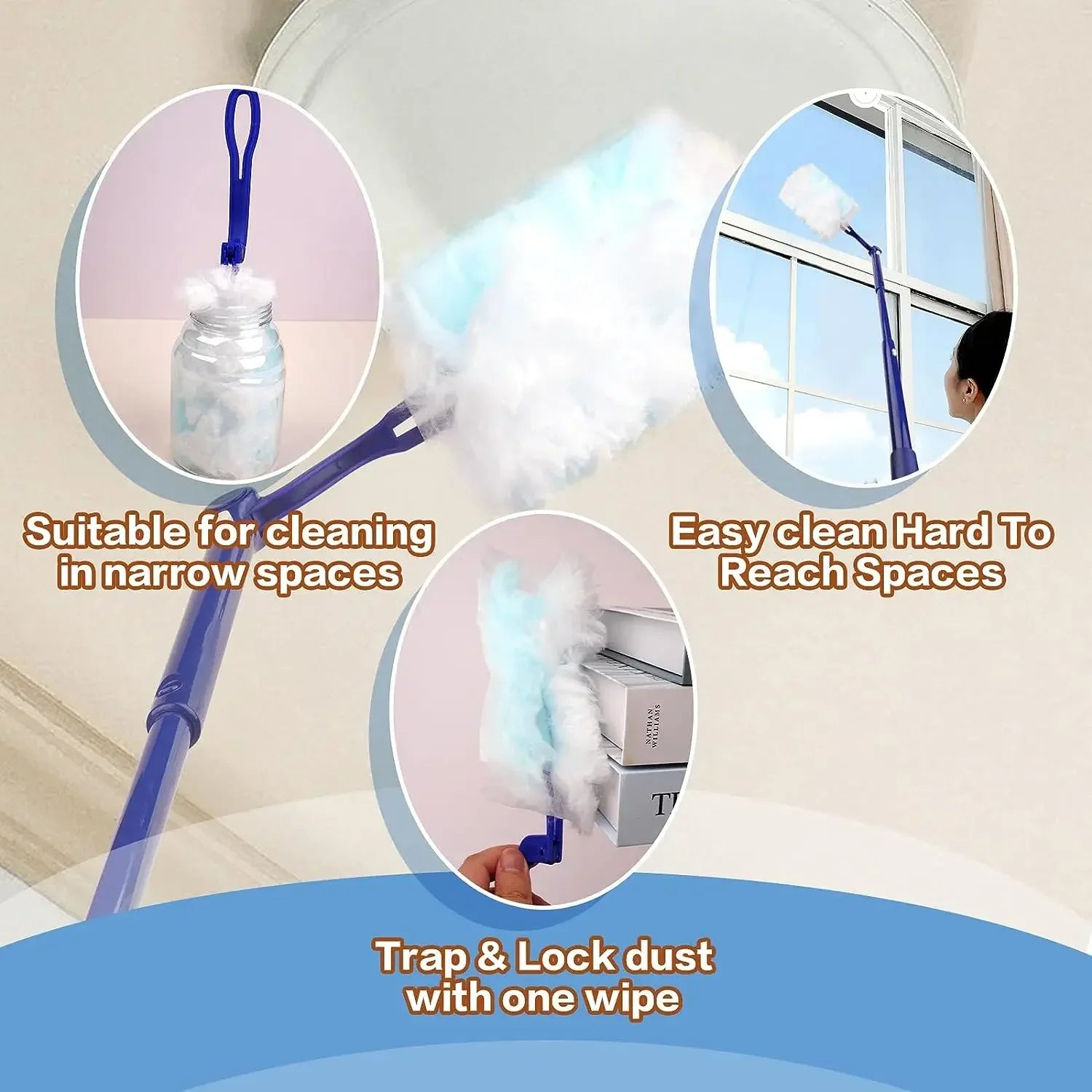 Bulk Duster Brush Disposable Duster with Replace Head Refills For Cleaning Home Office Blinds Car Surface Duster Cleaning Tool - AMULET RING STORE