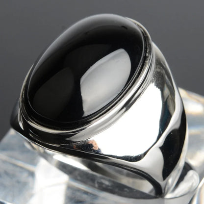 Non-fading Men's Stainless Steel Gray Cat Eye Stone Ring Vintage Jewelry Anniversary Gift Female Male Finger Rings High Quality