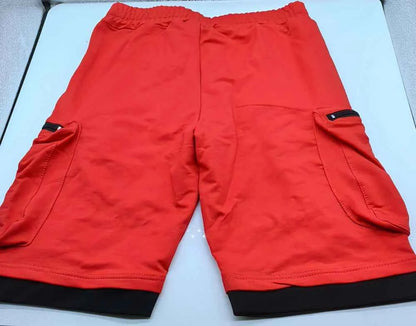 Mens Summer Cargo Shorts Cotton Workout Fitness Shorts Breathable Jogger Training Gyms Bodybuilding Multi Pocket Yellow Shorts