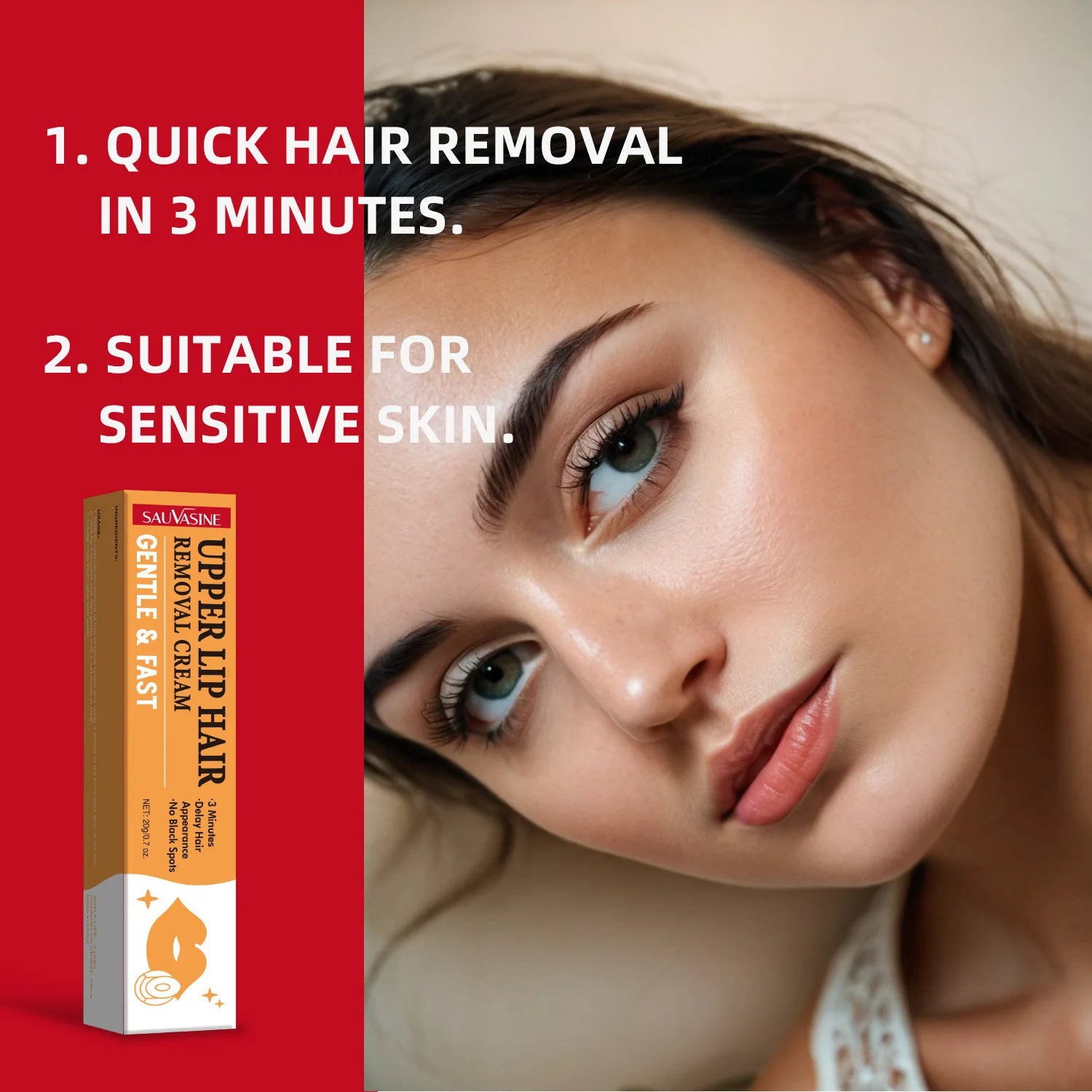 3 Minutes Fast Hair Removal Cream Painless Hair Growth Inhibitor Lip Face Arm Armpit Leg Permanent Depilatory for Men Women Care - AMULET RING STORE
