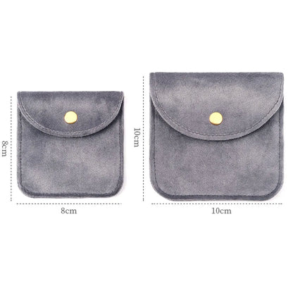 1pc Jewelery Pouch Packaging Bag Soft Velvet Gift Bracelet Necklace Earrings Rings Storage Button Velvet Bag Jewelry Organizer - AMULET RING STORE