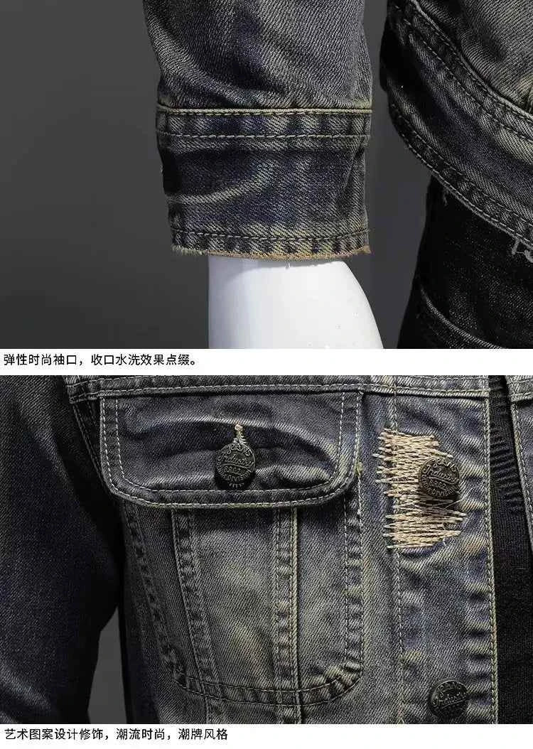 Autumn and Winter Coats for Men Spring and Fall Trends Plankton Denim Cargo Jacket Loose Casual Men's Coat Winter