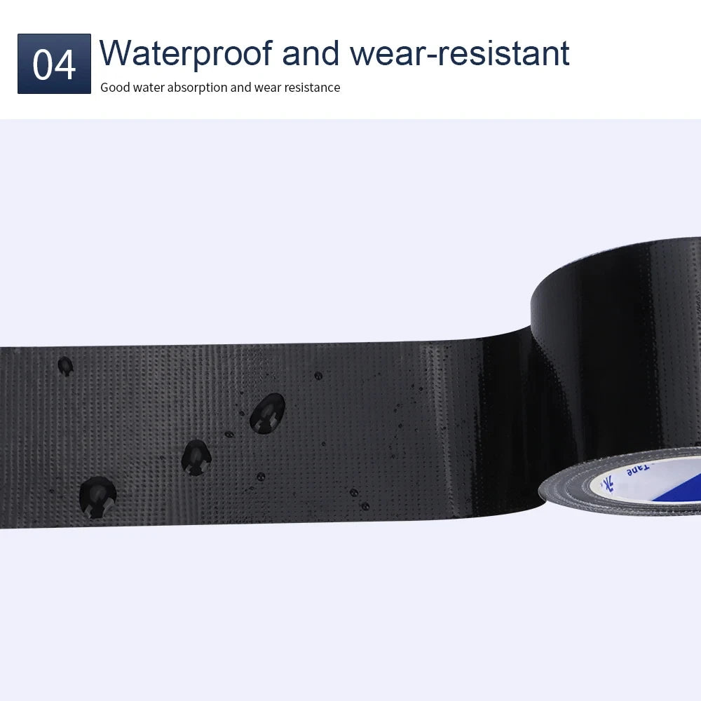 Black Cloth Based Tape Waterproof Heavy-Duty Pipe Single-Sided Tear-Proof Strong Adhesive Floor Duct Home Adhesive Bun Fixed - AMULET RING STORE
