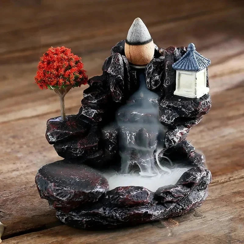 Waterfall Incense Burner Backflow Aromatherapy Home Decor Ornament with Incense Cones - Home Decorative Accessories - AMULET RING STORE