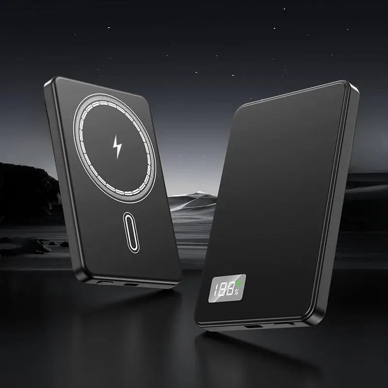 Oneplus Magsafe Power Bank Fast Charging Portable Ultra-thin Magnetic Wireless Digital Display Power Bank Usb Type C Lightning - AMULET RING STORE